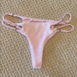 Frankies bikinis pink ribbed bottoms